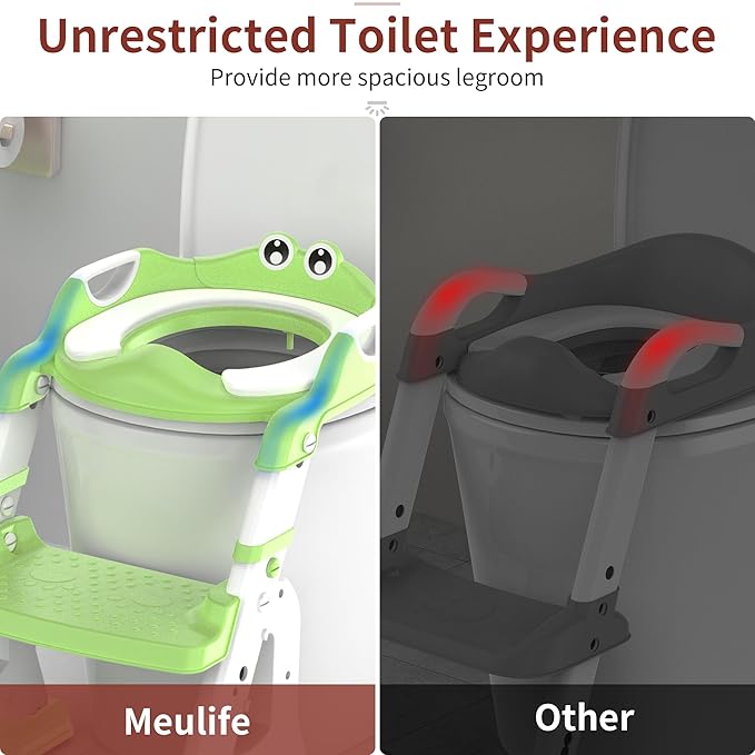 Potty Training Seat, Upgrade 2 in 1 Potty Training Toilet for Toddler, Toddler Toilet Seat for Boys Girls with Splash Guard, Anti-Slip Pad and Step Stool (Green)