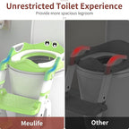 Potty Training Seat, Upgrade 2 in 1 Potty Training Toilet for Toddler, Toddler Toilet Seat for Boys Girls with Splash Guard, Anti-Slip Pad and Step Stool (Green)