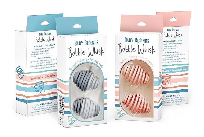 Bottle Whisk, Eliminate Clumps and Reduce Bubbles, 2-Pack,BPA Free Food Grade Silicone (Blue)