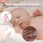 FANSIDI Baby Nail File Electric Nail Trimmer Safe Baby Nail Clippers Manicure Set with 10 Grinding Heads 8 Sandpapers, Trim Polish Groom for Newborn Infant Toddler or Adult Toes Fingernails Care, Pink