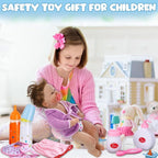 21 Pcs Baby Doll Accessories Baby Doll Diaper Bag Set with Accessories Include Diaper Disappearing Milk Bottles Pacifier Bib Feeding and Caring Set for Boys Girls Birthday Gifts