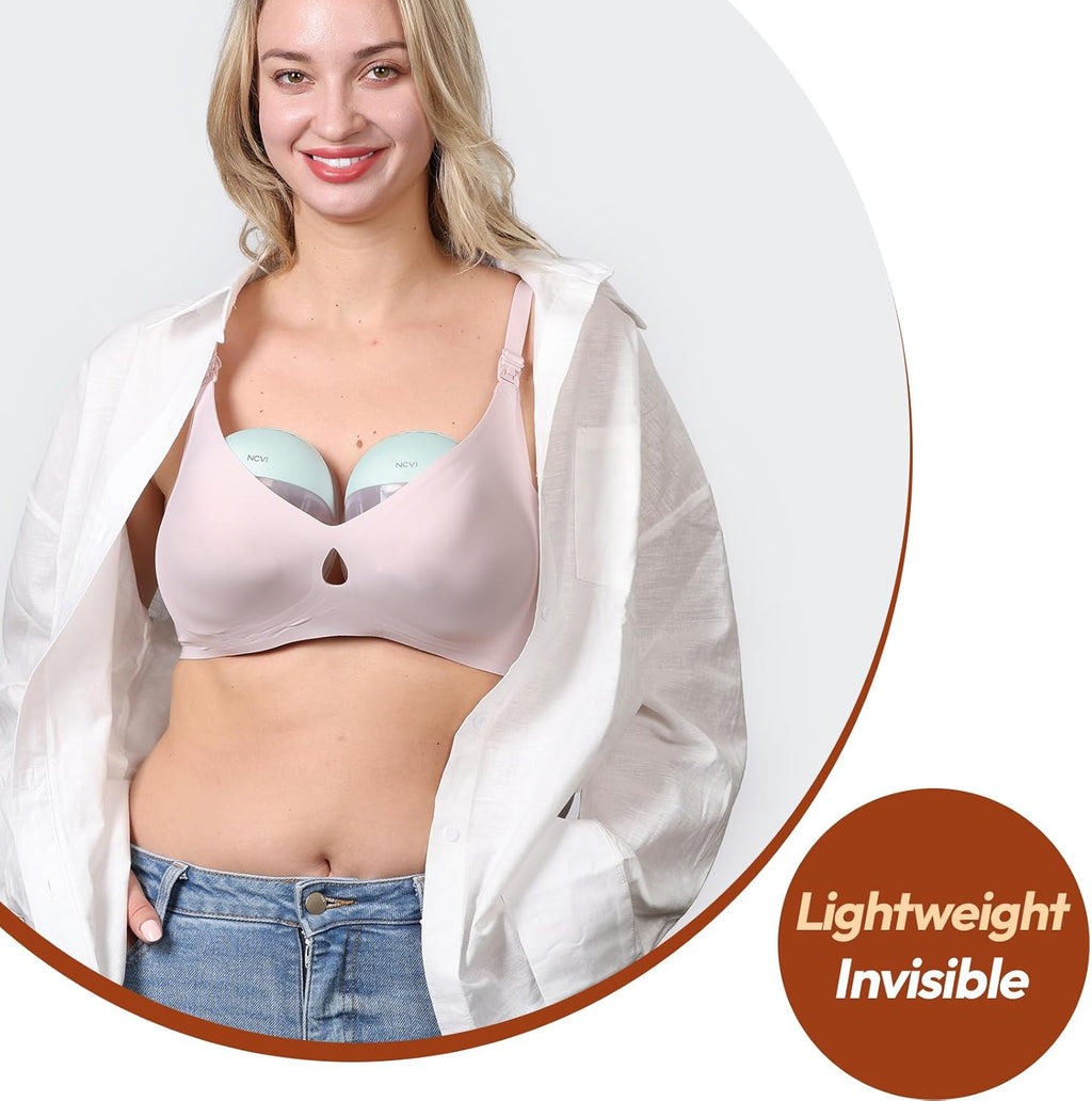 NCVI Breast Pump Hands Free, Wearable Breastfeeding Pump with Large Battery, Portable Electric Breast Pump with 4 Modes & 9 Levels, Quiet Operation & Smart LED Display, 19/21/24mm Flanges, 2 Pack