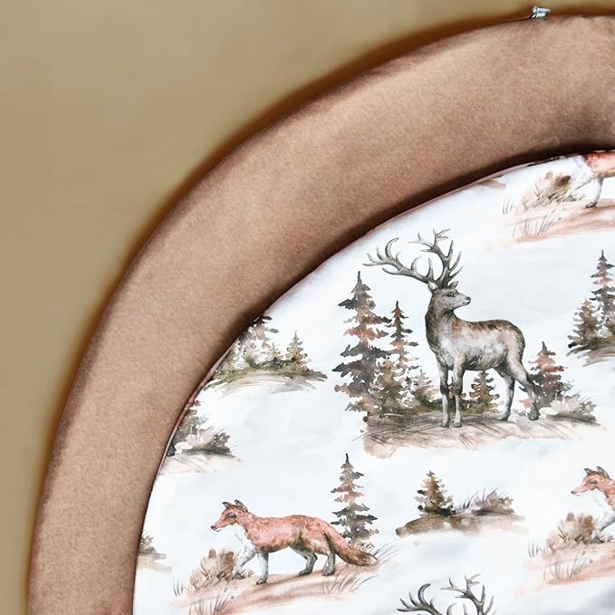 Nursing Pillow with 2 Piece Removable Ultra Soft&Stretchy Cover,Nursing Pillows for Breastfeeding,Tummy time and Baby Sitting Support,Deer Pattern