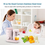 Baby Food Maker Bellababy Baby Food Processor, Puree Blender Steamer with Reversible Steam Basket, One Button Easy Operation & Large Opening for Easy Cleaning