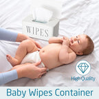 3 Pack Baby Wipes Dispenser Holder Wipe Container for Bathroom with Lid Toilet Tissue Paper Storage Refillable Box for Home Office Cars(Large,White)