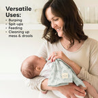 Organic Burp Cloths Baby Boy, Girl - 6-Pack Large Cotton Burping Cloths for Babies, Spit Up Rags, Super Absorbent, Ultra Soft Newborn Rag, Gender Neutral, Machine Washable, Durable (Lunaris)