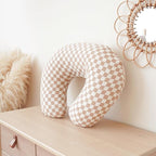 Konssy 2-Pack Muslin Nursing Pillow Covers, Soft & Adorable Nursing Covers for Breastfeeding Pillows, Slipcovers for Newborn Boys & Girls(Coffee Check,Moon)