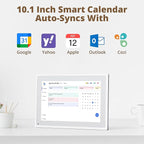 10.1" Digital Calendar Chore Chart – 1080P Full HD Interactive Touchscreen, Smart Family Planner, Hearth Display Digital Wall & Desk Mountable for Seamless Scheduling