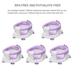 TPN Baby Bath Seat for Babies 6 Months & Up, Non-Slip Toddler Bath Seat with 5 PCS Waterproof Emoji Stickers, Portable Infant Bath Seat for Baby(Lavender)