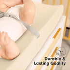 2-Pack Organic Changing Pad Covers for Girl, Boy, Neutral - 100% Cotton Changing Table Pad Cover, Soft Baby Nursery Diaper Changing Pad Sheets, Contour Changing Pads Liners, Change Pad Cover (Pecan)