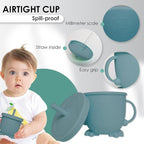 Bluet B- Silicone Baby Feeding Set - Baby Led Weaning Supplies - Baby Spoons, Suction Bowl - Plate - Baby Utensils - Silicone Feeding Set for Baby First Foods, Infant Eating - 8pcs - Blue