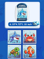 16-Piece Rotating Puzzles for Kids 4-6, Toddlers Puzzles 2-4, Road Trip, Airplane Activities Game, Travel Toys - Brain Teaser, Fine Motor Skills - Birthday Gifts Boys & Girls - Marine Life