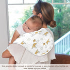 1 Pack Muslin Burp Cloths Golden Dogs Paw Prints White Cotton Baby Burp Cloths Ultra Absorbent and Soft Burping Cloth for Newborn Boys Girls 22x11 Inch