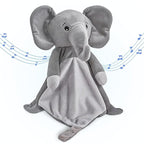 Love By Emi Baby Music Lovey Grey Elephant, Baby Sleep Soother for Crib & Cuddle Bedtime, White Noise with a Heartbeat & Lullaby, Plush Sound Toy, Stuffed Animal for Newborns, Infants & Toddlers