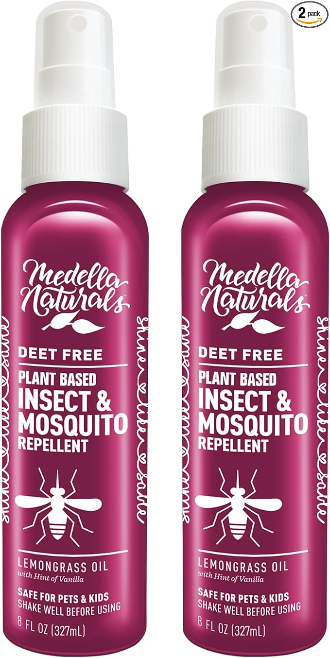 Shine Like Sable Deet-Free Insect & Mosquito Repellent 2 Pack 8oz – Kid & Pet-Safe, Pleasant Insect Repellent w/Lemongrass Oil - Insect Repellent Against Mosquitoes, Gnats, Black Flies, & No-See-ums