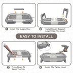 Collapsible Baby Bathtub for Newborn to Toddler (0-24 Months), Portable Baby Bath Tub for Travel, Newborn Bathtub with Soft and Supportive Cushion (Astronaut-Gray)