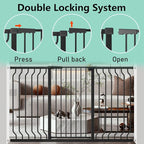 ALLAIBB White 40.55" Extra Tall Wide 57.48-73.62" Baby Gate Pressure Mounted Walk Through Child Kids Safety Toddler Tension Pet Dog Gates with Extension for Doorways Kitchen
