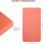 Muslin Fitted Crib Sheet for Standard Crib Mattress, 52” X 28”, 2 Pack 100% Cotton Soft Breathable Baby Crib Sheet for Boys, Girls (Orange/Gray)