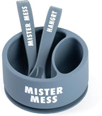 Bella Tunno Silicone Suction Bowl & Spoons for Toddlers & Babies, Food Grade BPA Free Silicone, Non Slip Base, Microwave & Dishwasher Safe, Ideal Baby-Led Weaning Bowl, Miss Mess/Love First Bite