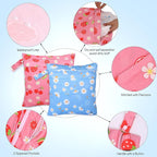 2pcs Cloth Diaper Wet Dry Bags, Waterproof Reusable Wet Bag with 2 Zipper Pockets & Handle, Washable Laundry Bags for Baby Adult Clothes Travel Beach Pool Daycare Yoga Gym Exercise Swimsuits,