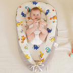 HKAI Baby Lounger – Soft Cotton Infant Floor Seat for Newborn to 24 Months, Portable Baby Essentials for Boys & Girls, Travel-Friendly Baby Lounge Pillow