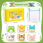 Animal Soft Gel Stacking Block Set Soft Silicone Baby Blocks Toys for 18 Months to 3 Years Old Early Learning Touch Bath Educational Toys with Numbers Animals Fruits Texture