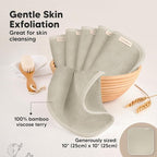 6-Pack Baby Washcloths - Soft Absorbent Viscose from Bamboo Wash Cloths for Babies, Kids, Toddlers, Infant, Newborn Bath Towels, Gentle on Sensitive Skin, 10x10 Reusable Face Towels (Stone)