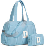 Duffle Bag, Weekender Bags for Girl，Monogrammed Gifts for Woman-Initial Overnight Bag with Wet Pocket，Lightweight Dance Bags Personalized Gymnastics bag with Makeup Pouch