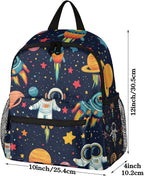Toddler Backpack for Boys Girls - 12 Inch Astronaut Rocket Kids Backpack Preschool Kindergarten Backpack Lightweight Waterproof Schoolbag Book Bag for School