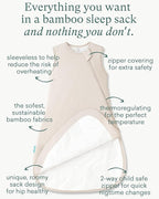 Supersoft Sleep Sack 1.0 TOG, Premium Bamboo Viscose Baby Sleeping Bag 2-Way Zipper Sleep Sack Baby Wearable Blanket