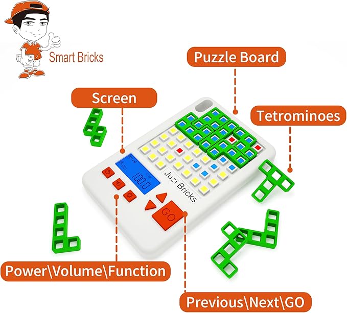 Super Brain Teaser Puzzles for Kids and Adults, Block Pattern Matching Puzzle Games with 1000+ Challenges, STEM Toys Birthday Gifts for Boys and Girls, Travel Games for Road Trips.