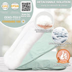 Baby Lounger - Snuggle Cozy Me Infant Lounger for Newborns | Flannel Cover, Breathable Soft, Portable Awake-Time Pad, Essential Baby Gift -Lake Green