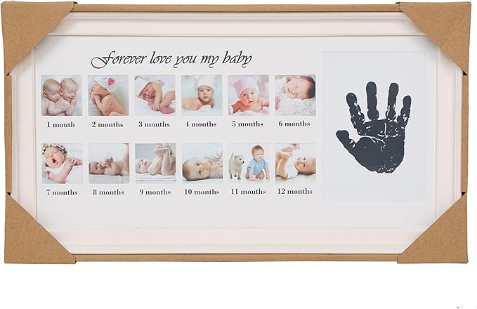 Lucky Tree Infant/Baby Keepsake Frames: Capture 12 Newborn Handprints in Photos