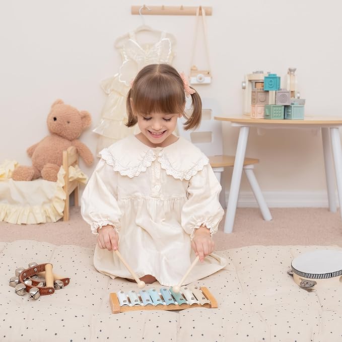Xylophone-Neutral Colors Toddler Toys-Aesthetic Kids Musical Instrument-Montessori Toys-Modern Boho Xylophone for Kids Playroom-Gender Neutral Baby Gifts-Wood Xylophone-Baby Xylophone Toy-Wooden Toy