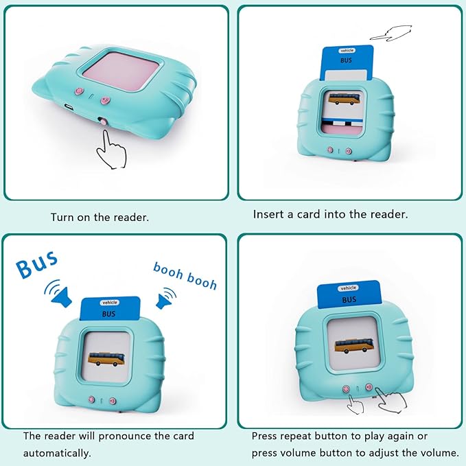 Lapare Audible Learning Toy with Music for Toddler Age 1 2 3 4 5, 520 Sight Words Flash Cards Kindergarten Toy for Boys to Learn Alphabet Number Color Shapes and More