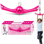 Ninja-Twister Swing Spins Set: Slackline Attachments - 360° Handle Twist-Spin Flips Toy Activate Ninja Powers - Ninja Warrior Accessories - Kids Ninja Hang Toys for Playground Backyard,Pink