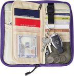 ZOPPEN Passport Holder Family RFID Passport Wallet, Passport Holder Women/Men, Travel Wallet Documents Organizer Zipper Case with Removable Wristlet Strap, Travel Essentials for Flying
