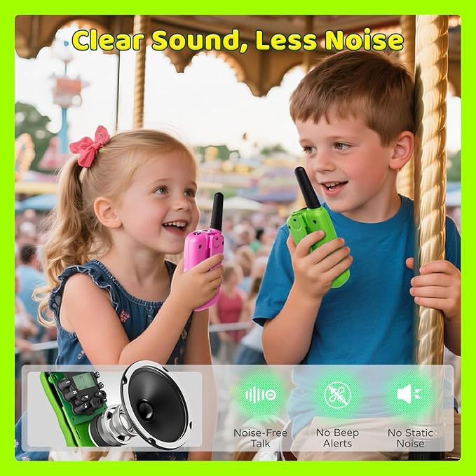 BATURU Walkie Talkies for Kids 3 Miles Long Range, Battery-Saving Walkie Talkie, 22 Channels Kids Walkie Talkies 3 Pack, Outdoor Camping Toys for Girls Boys Age 5-10, Stocking Stuffers for Girls Boys