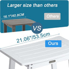 Large Waterproof Shower Bench for Inside, HDPS White Shower Stool for Shaving Legs, Spa Bath Chair Seat for Bathroom, Indoor/Outdoor Use, No Maintenance, Weight Capacity 500LBS