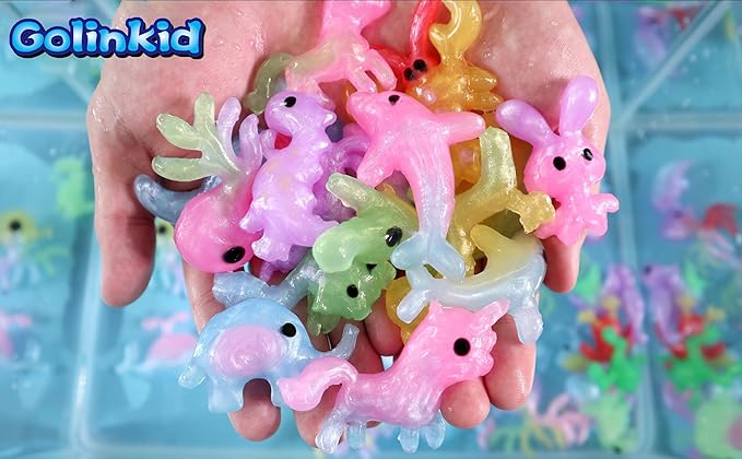 Magic Water Elf Toy Kit, 20 Bottles 24 Molds 70ML Aqua Fairy Water Gel Kit with Sparkling Magic Gel Glow in The Dark, Crate Your Own Magic Water Pets Aqua Fairy Craft Kits for Kids