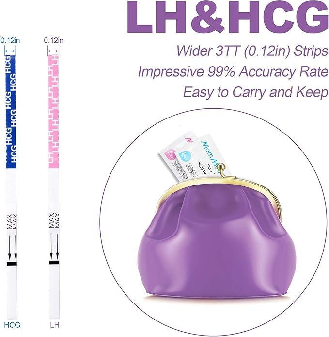 MomMed Pregnancy Test Strips (HCG20-LH60), Includes 20 Pregnancy Tests, 60 Test Strips, 80 Urine Cups, Easy to Use Ovulation Predictor Kit, Accurate Fertility Test for Women
