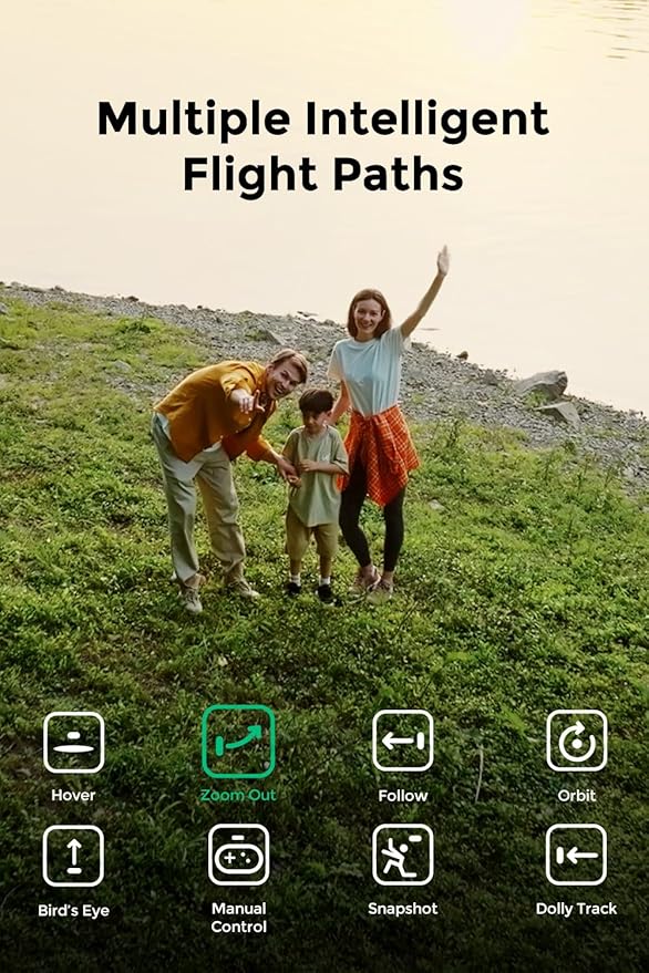 X1 Drone with Camera, Self-Flying Camera Drone with Follow Me Mode, Foldable Mini Drone with HDR Video Capture, Palm Takeoff, Intelligent Flight Paths, Hands-Free Control Black (Standard)