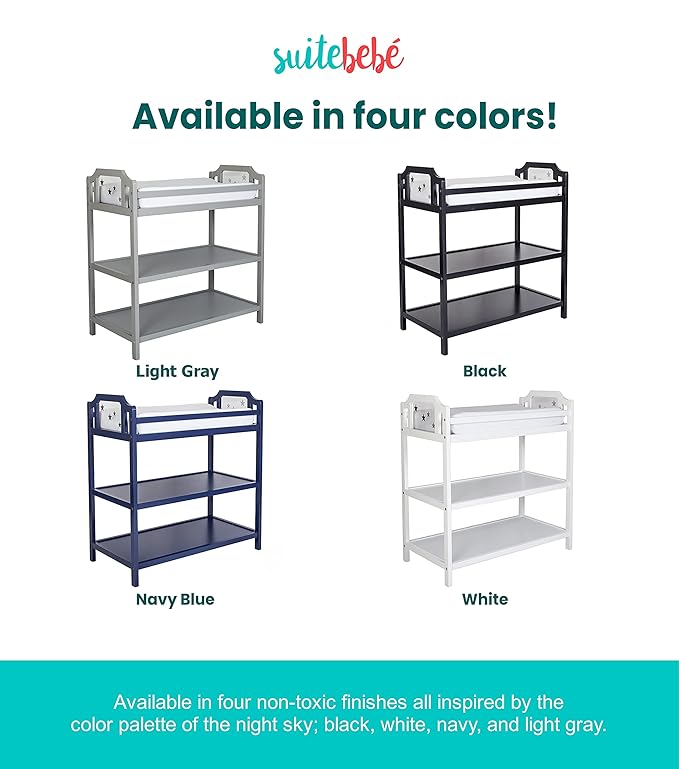 Suite Bebe Celeste Changing Table Safety Rail Included, White