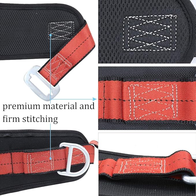 X XBEN Portable Safety Belt Kit, With Hip Pad and 2 D Rings, safety Climbing Harness