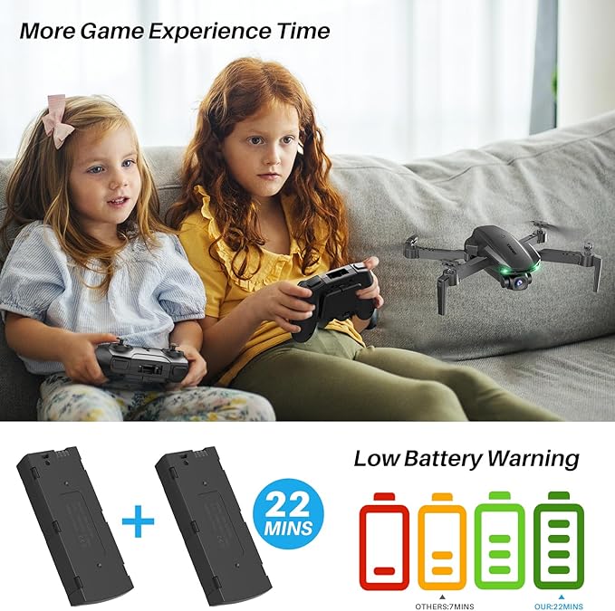 Drone With Camera 1080P for Kids And Adults, RC Quadcopter with Altitude Hold, Mini Drone With One Key Start, Waypoint Fly, Headless Mode, 3D Flip, 3 Speeds, Remote Control Drone for Beginners