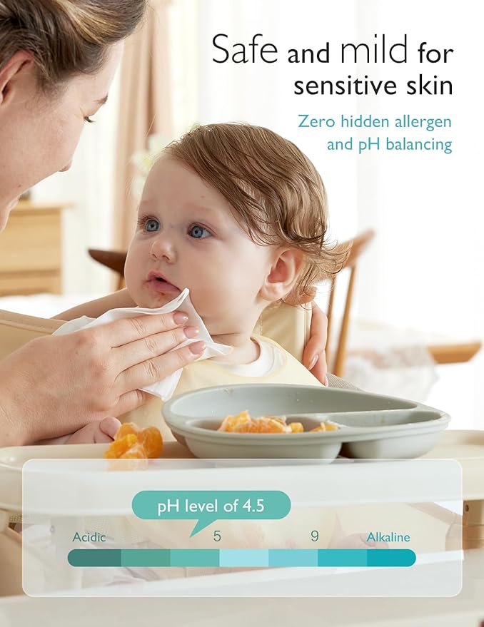 Momcozy Baby Wipes-Extra Large Size Design, 99% Water Based, Unscented & Hypoallergenic, Cleansing & Moisturizing Baby Wipes for Sensitive Skin, 8 Flip-Top Packs (480 Wipes Total)