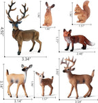 SIENON 7Pcs Forest Animals Figures Toys, Miniature Woodland Figurines with Deer Family, Elk, Fox, Rabbit, Squirrel for Kids Christmas Birthday Party Gift Cake Decorations Educational Project Diorama