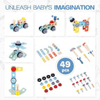 2-in-1 Baby Push Walker - Wooden Push Walker and Tool Toy for Babies - Toddler Learning Activity Walker for Girls Boys 1-3 Years - Educational and Sturdy Construction