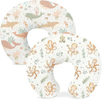 Nursing Pillow Covers 2 Pack, Breastfeeding Pillow Slipcovers Soft and Stretchy, Nursing Covers for Baby Girls Boys Newborn