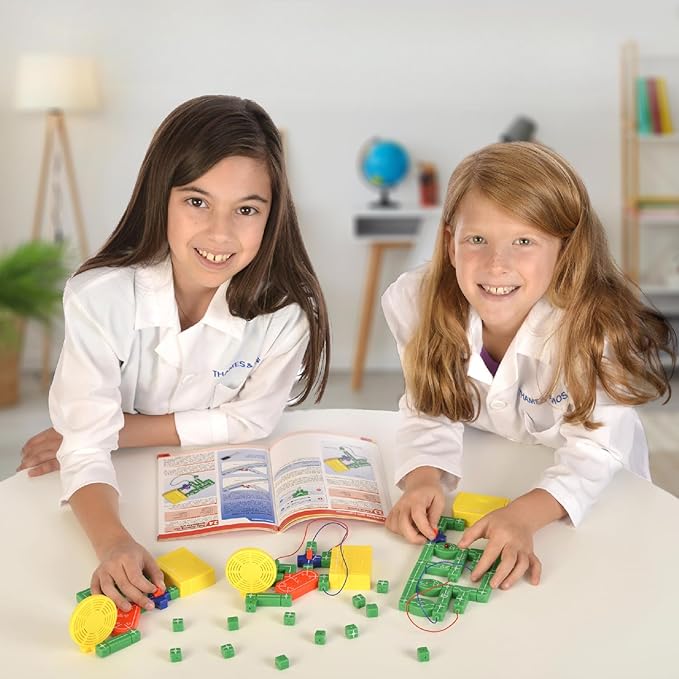 Thames & Kosmos Electricity & Magnetism Science Kit | 62 Safe Experiments Investigating Magnetic Fields & Forces for Ages 8+ | Assemble Electric Circuits with Easy Snap-Together Blocks